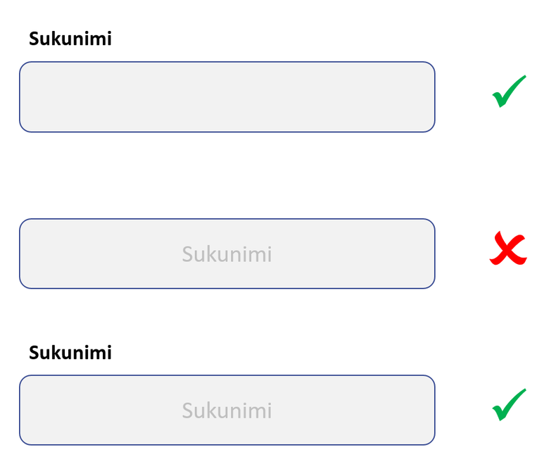 Lomakekenttä ja sen otsikko on ohjelmallisesti yhdistetty toisiinsa