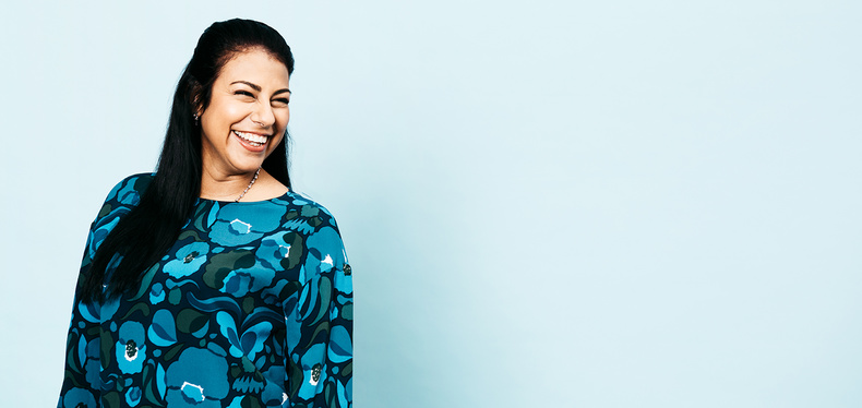 A smiling woman