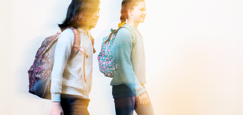 Two school girls